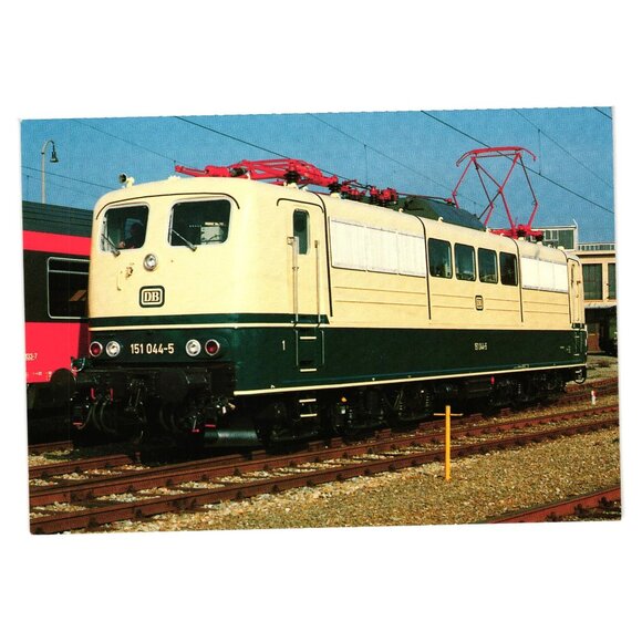 Vintage German Electric Freight Locomotive Postcard DB 151 044 5 Reiju Photo 198 - Picture 1 of 2